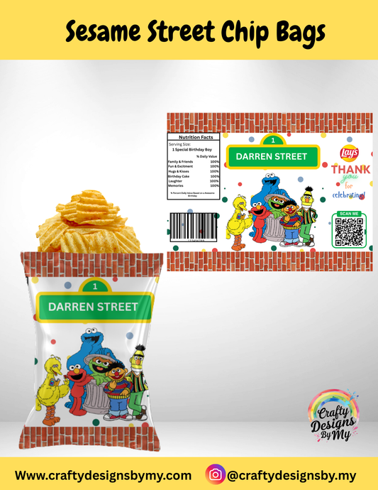 Sesame Street Theme Chip Bags